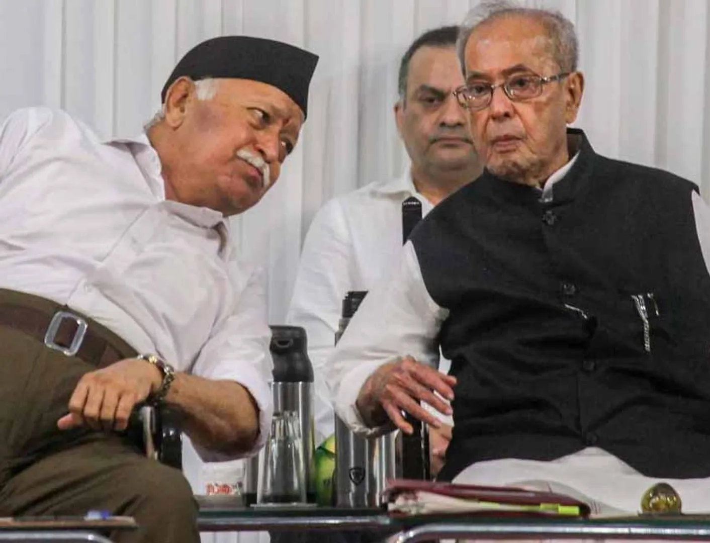 Mohan Bhagwat and Pranab Mukherjee 